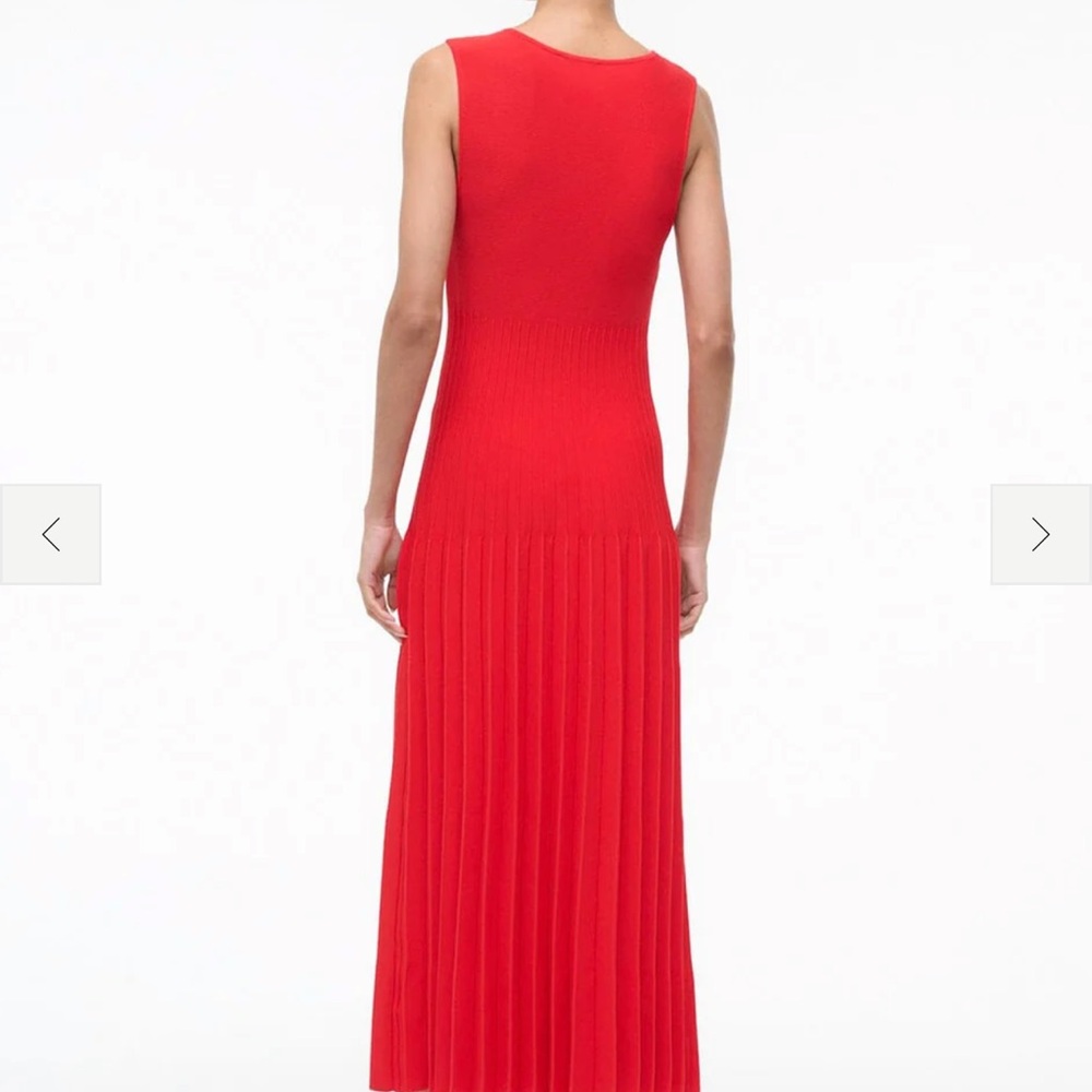 STAUD ELYSE DRESS RED ROSE Size Medium - Picture 3 of 7